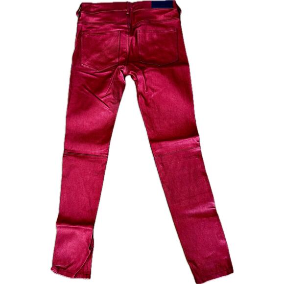 NWT Zadig & Voltaire RED Phlame Metallic Lamb Leather Pants *Rare! - Picture 2 of 15